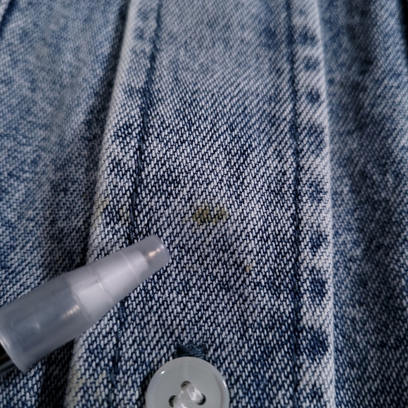 Chic Joc Shirt Mens 40 Blue Heavyweight Denim Cotton Long Sleeve Designer Button - Picture 4 of 9